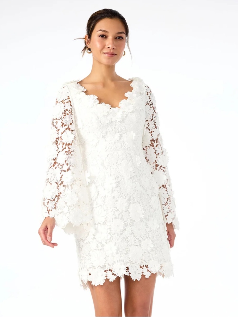 TRINA TURK ARIAH LONG-SLEEVE DRESS - LOVE ALL LACE 16
